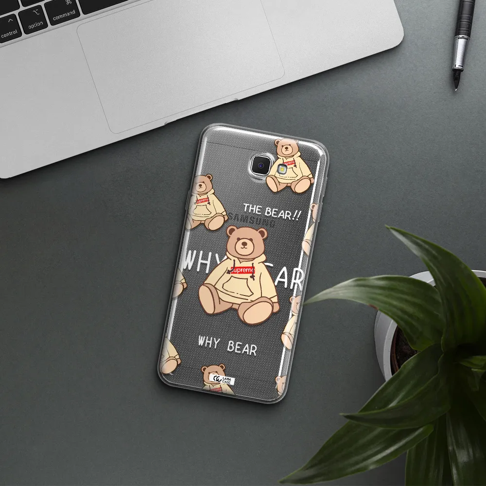 A Pattern Of A Teddy Bear Samsung J5 Prime Clear Tpu Case