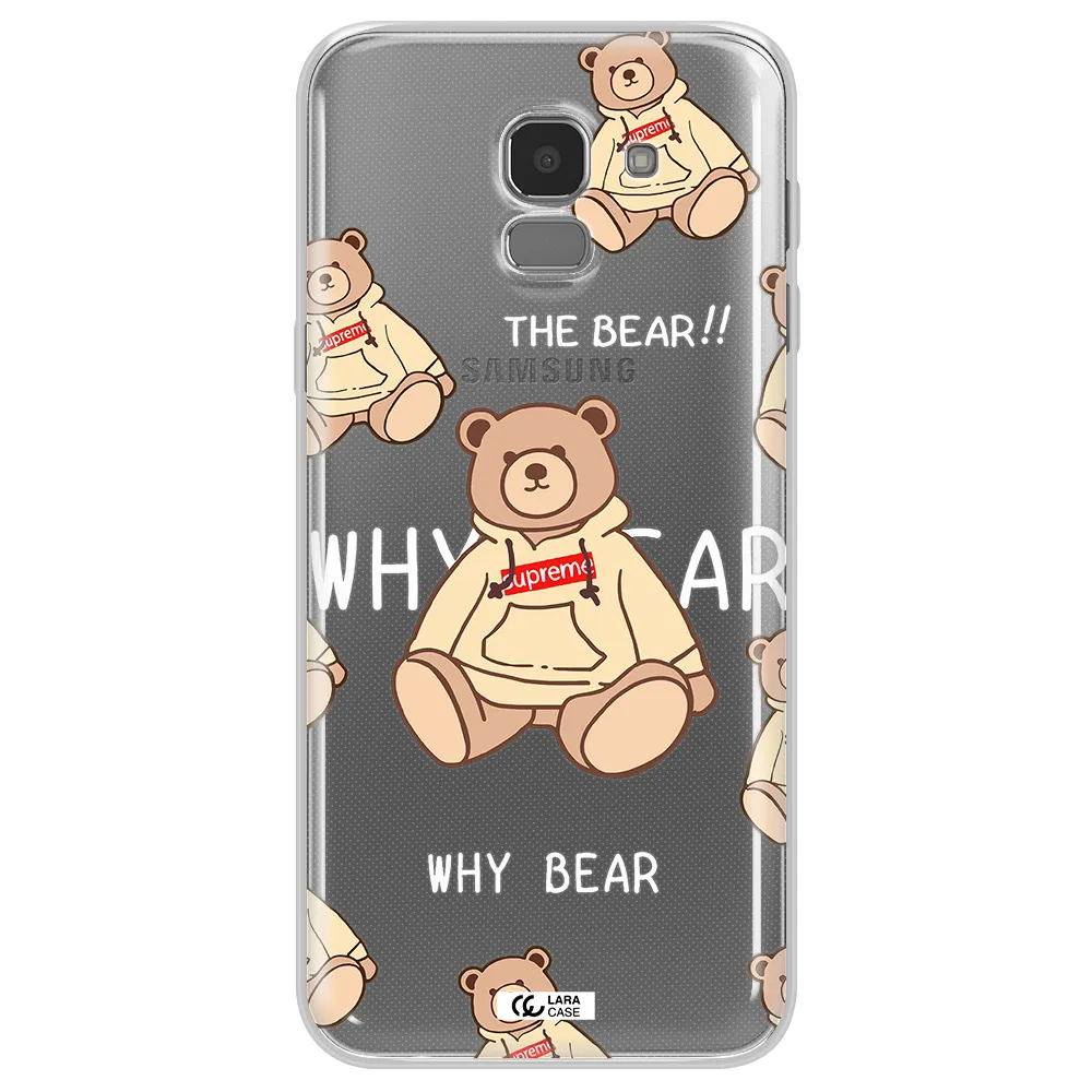 A Pattern Of A Teddy Bear Samsung J6 Clear Tpu Case