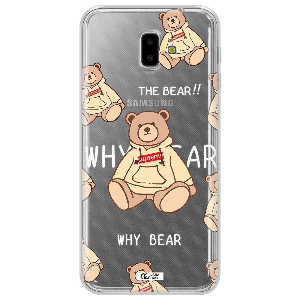 A Pattern Of A Teddy Bear Samsung J6 Plus Clear Tpu Case