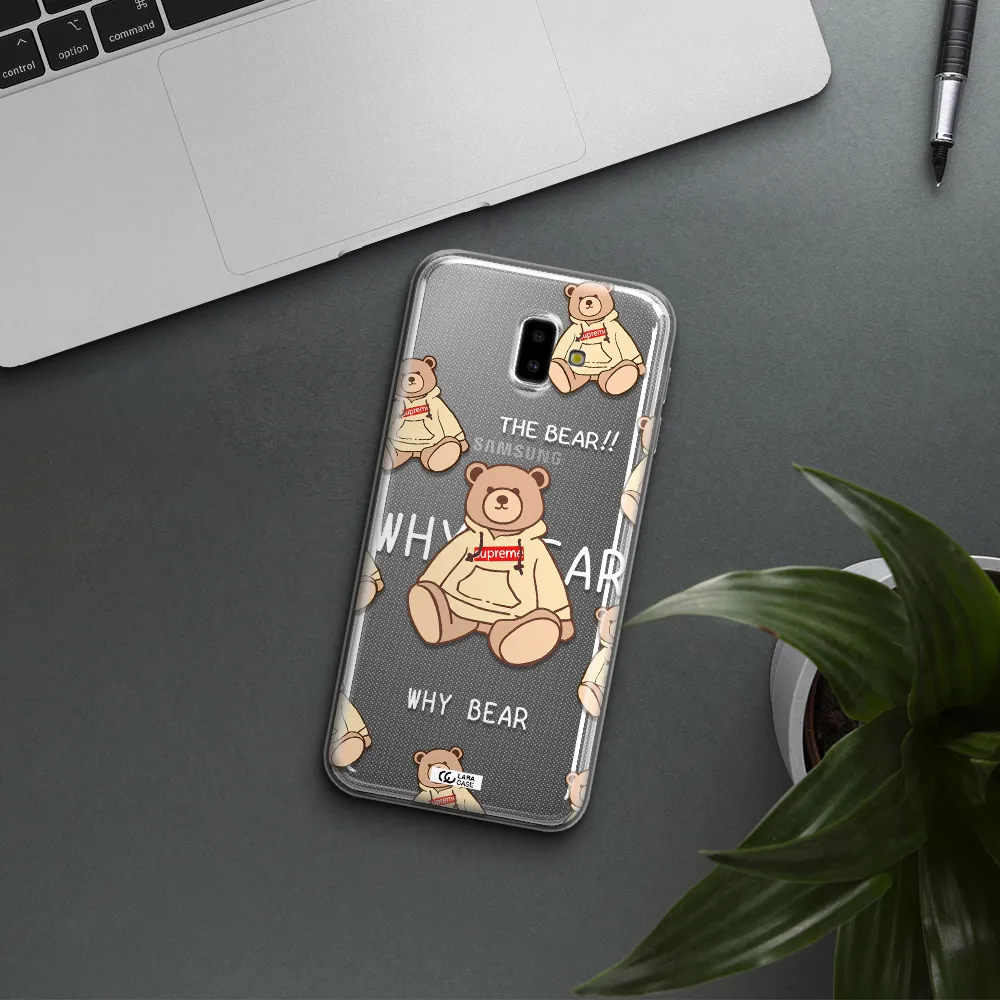A Pattern Of A Teddy Bear Samsung J6 Plus Clear Tpu Case