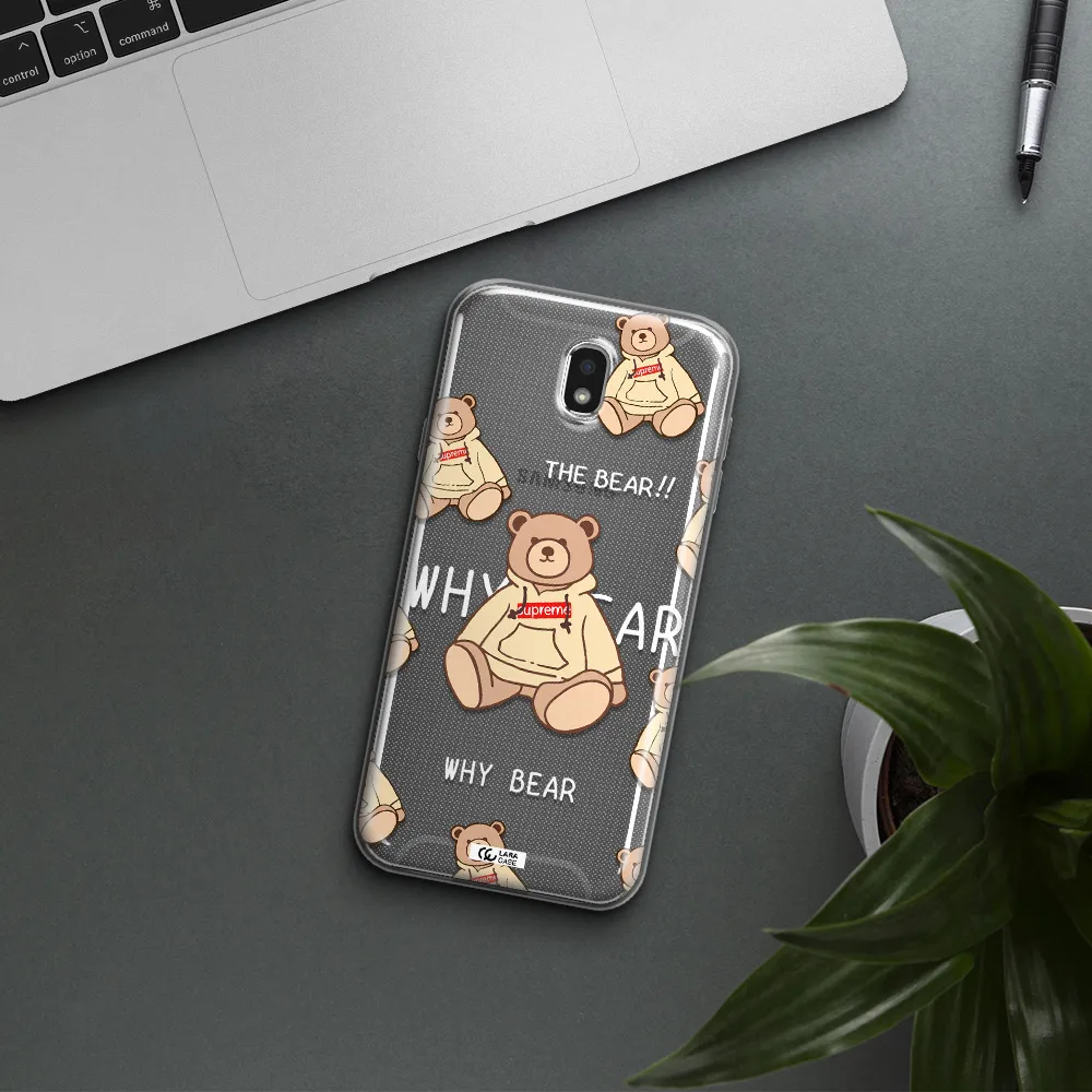 A Pattern Of A Teddy Bear Samsung J7 Pro Clear Tpu Case