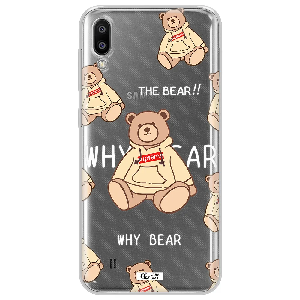 A Pattern Of A Teddy Bear Samsung M10 Clear Tpu Case