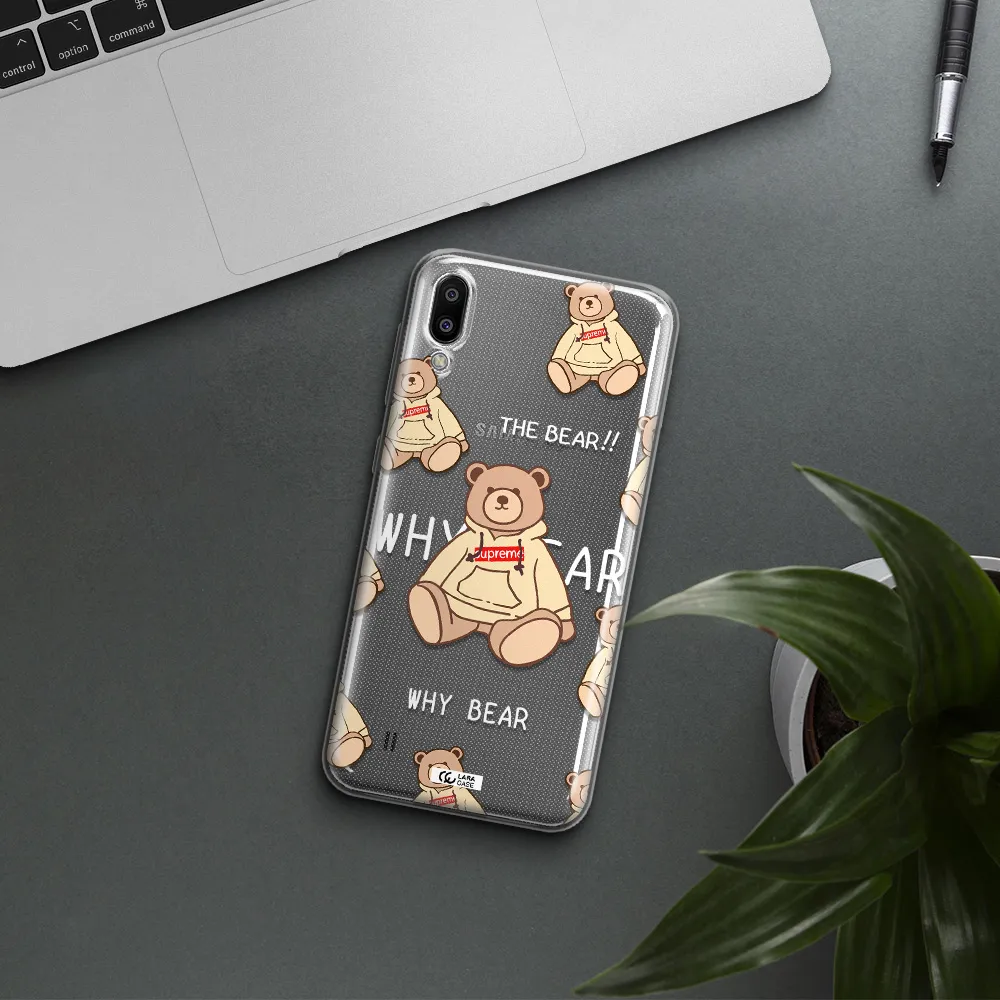 A Pattern Of A Teddy Bear Samsung M10 Clear Tpu Case