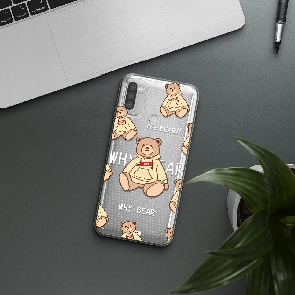 A Pattern Of A Teddy Bear Samsung M11 Clear Tpu Case