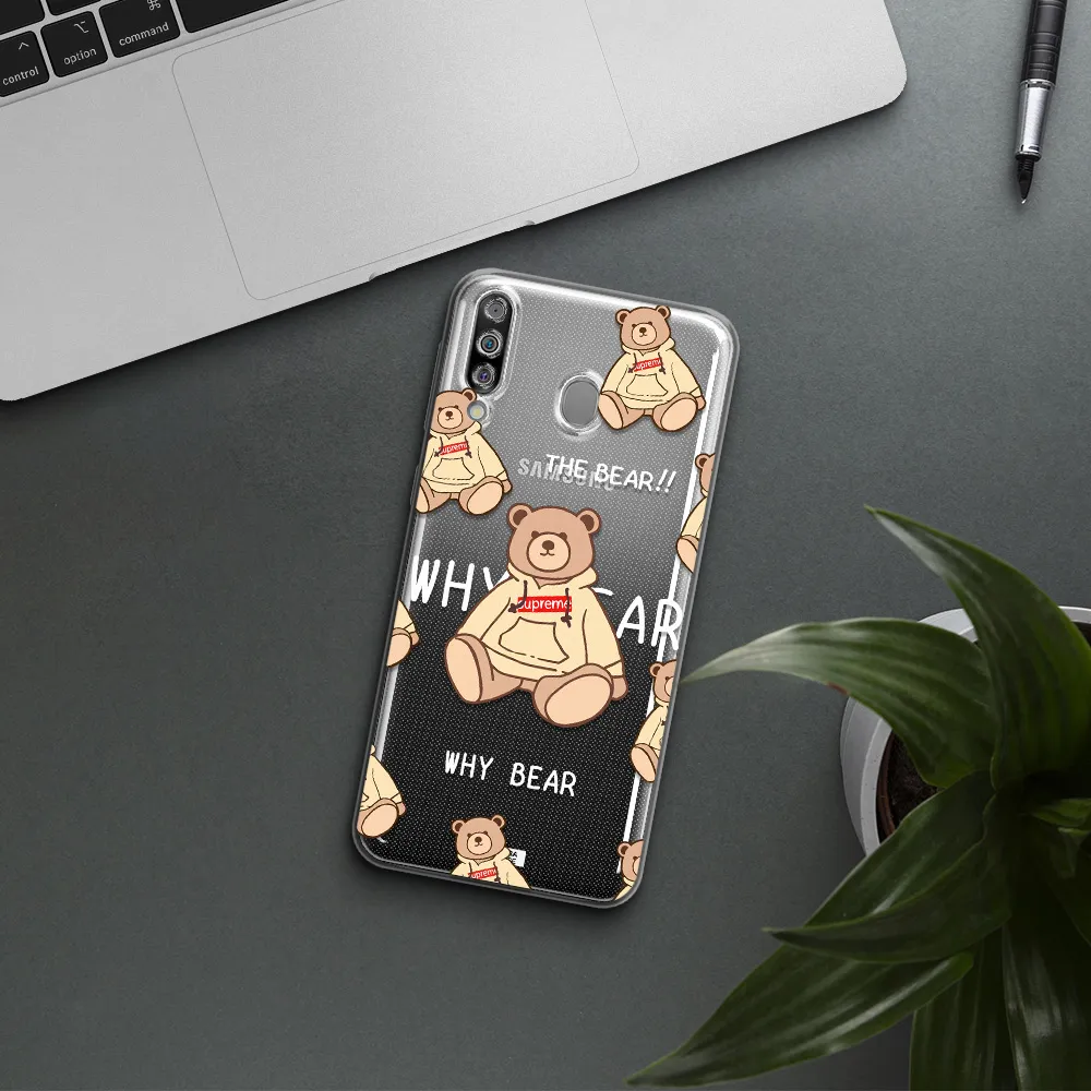 A Pattern Of A Teddy Bear Samsung M30 Clear Tpu Case