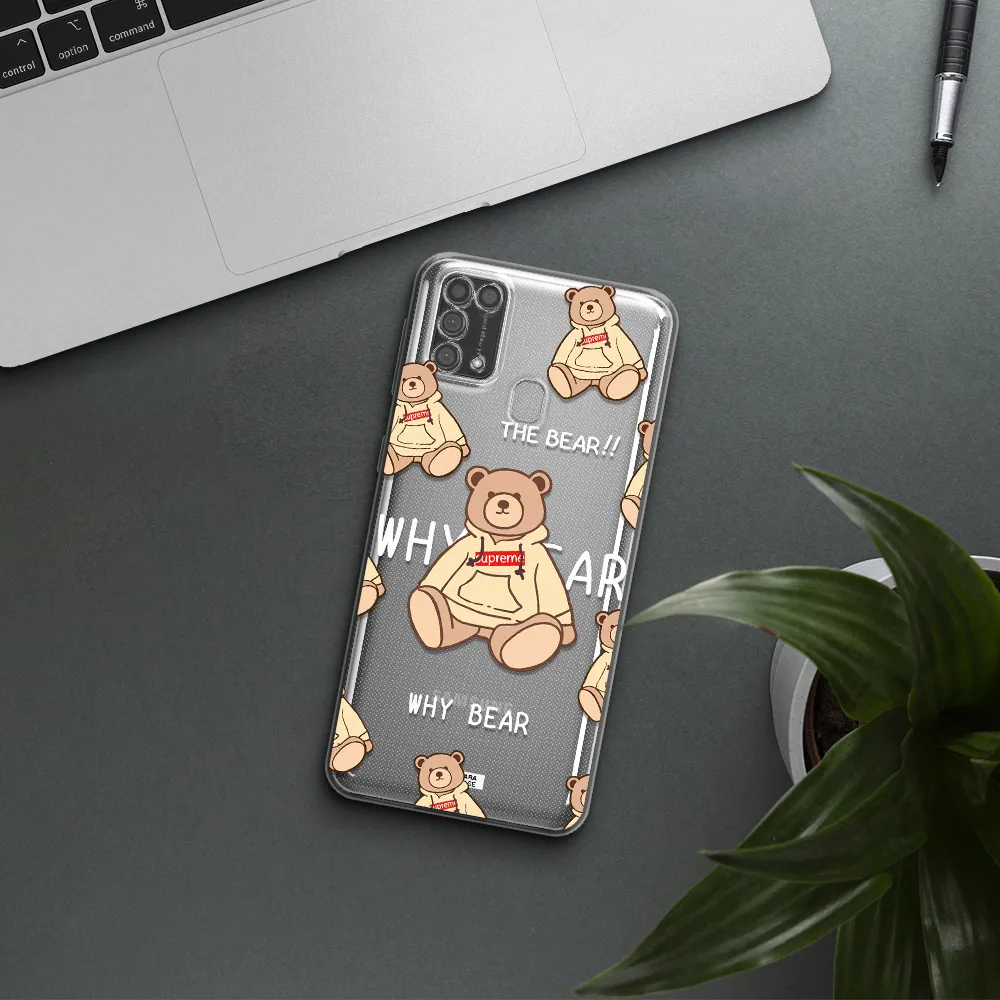 A Pattern Of A Teddy Bear Samsung M31 Clear Tpu Case