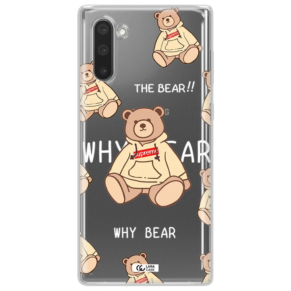 A Pattern Of A Teddy Bear Samsung Note 10 Clear Tpu Case