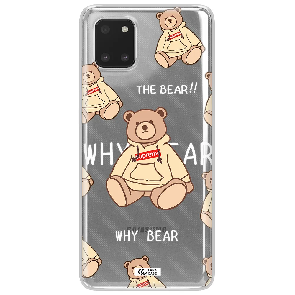 A Pattern Of A Teddy Bear Samsung Note 10 Lite Clear Tpu Case