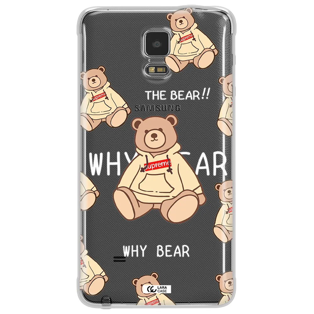 A Pattern Of A Teddy Bear Samsung Note 4 Clear Tpu Case