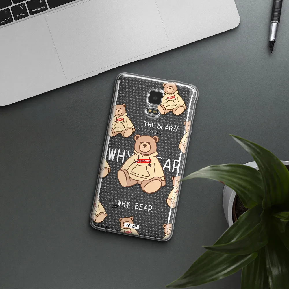 A Pattern Of A Teddy Bear Samsung Note 4 Clear Tpu Case