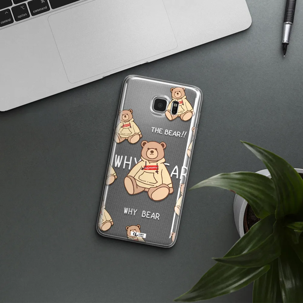 A Pattern Of A Teddy Bear Samsung Note 5 Clear Tpu Case