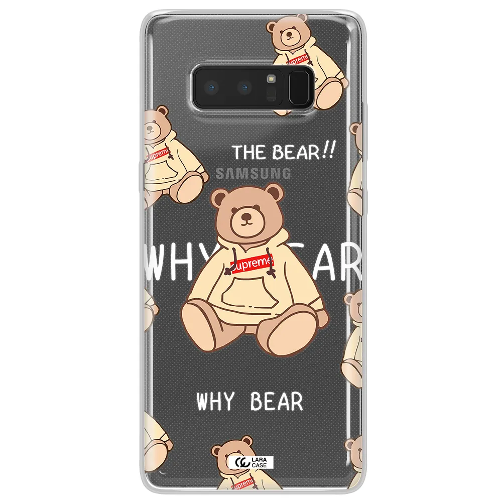 A Pattern Of A Teddy Bear Samsung Note 8 Clear Tpu Case