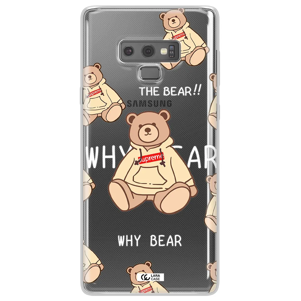 A Pattern Of A Teddy Bear Samsung Note 9 Clear Tpu Case