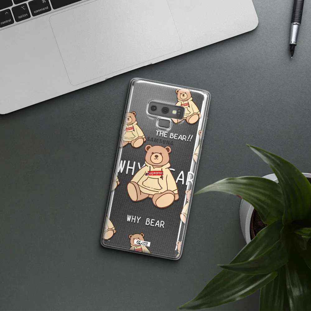 A Pattern Of A Teddy Bear Samsung Note 9 Clear Tpu Case