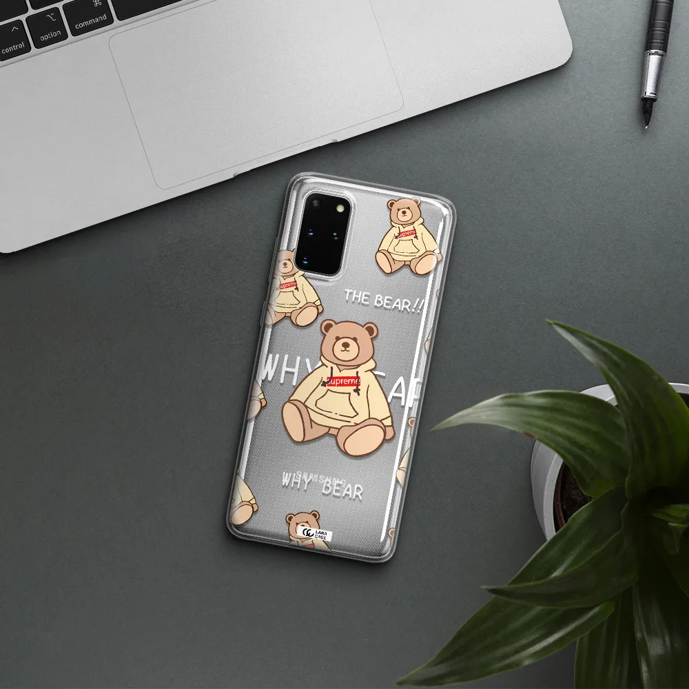 A Pattern Of A Teddy Bear Samsung S 20 Plus Clear Tpu Case