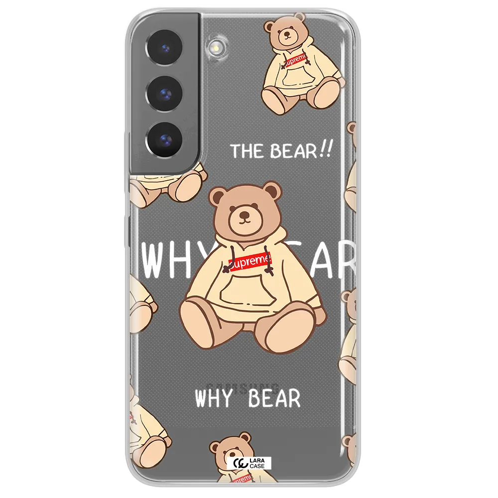 A Pattern Of A Teddy Bear Samsung S 22 Plus Clear Tpu Case