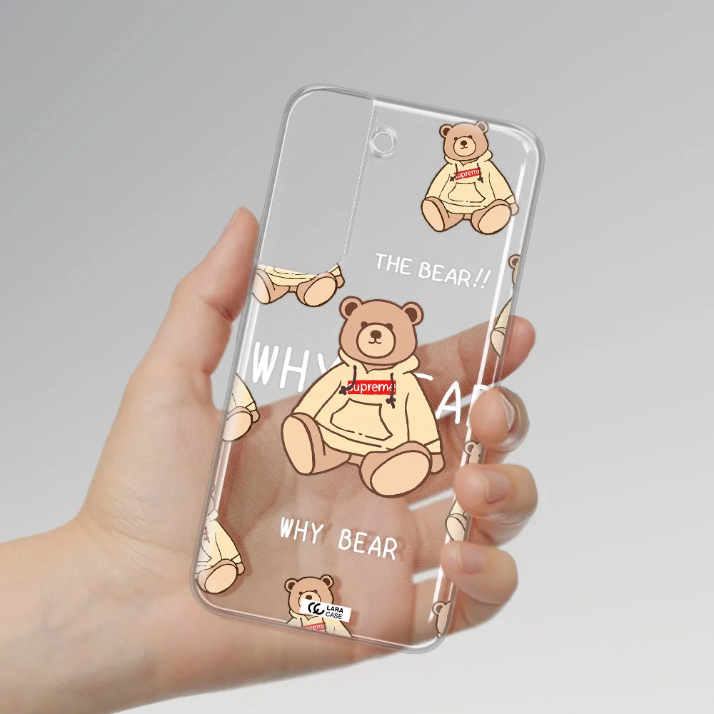 A Pattern Of A Teddy Bear Samsung S 22 Plus Clear Tpu Case