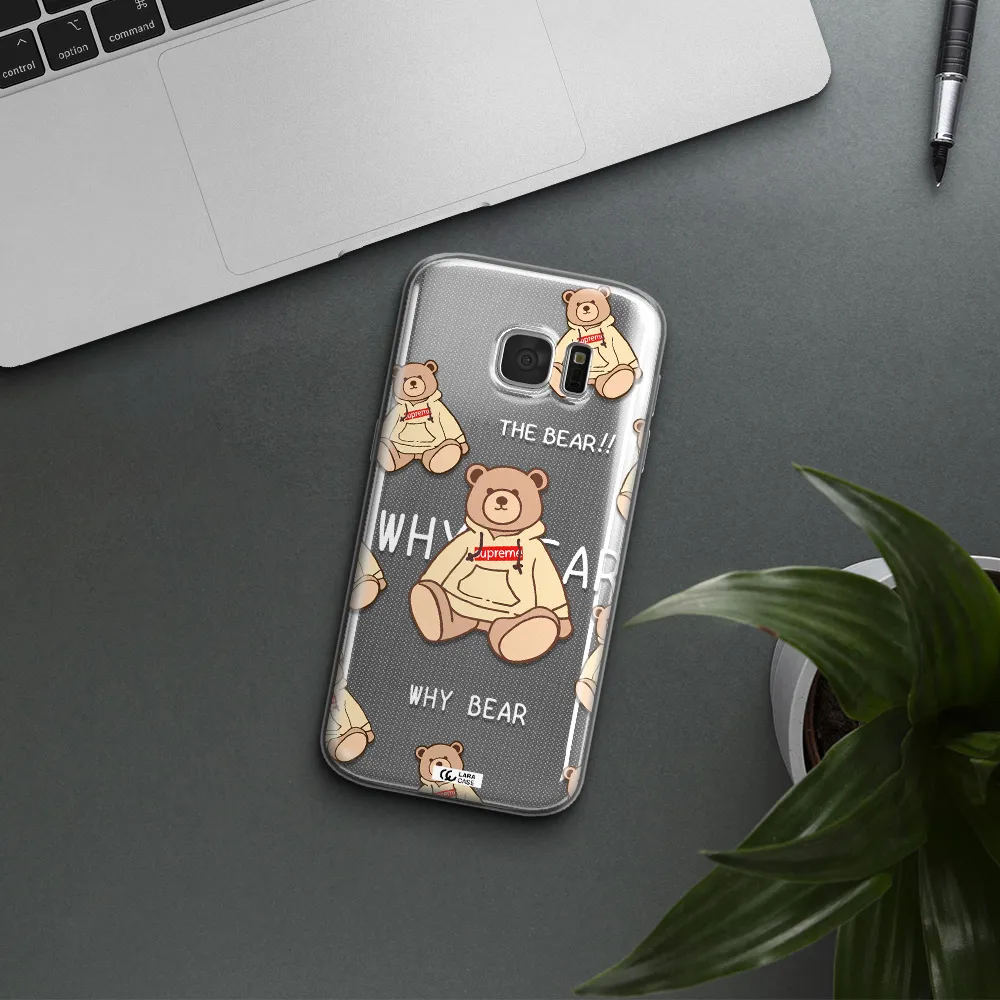 A Pattern Of A Teddy Bear Samsung S 7 Clear Tpu Case