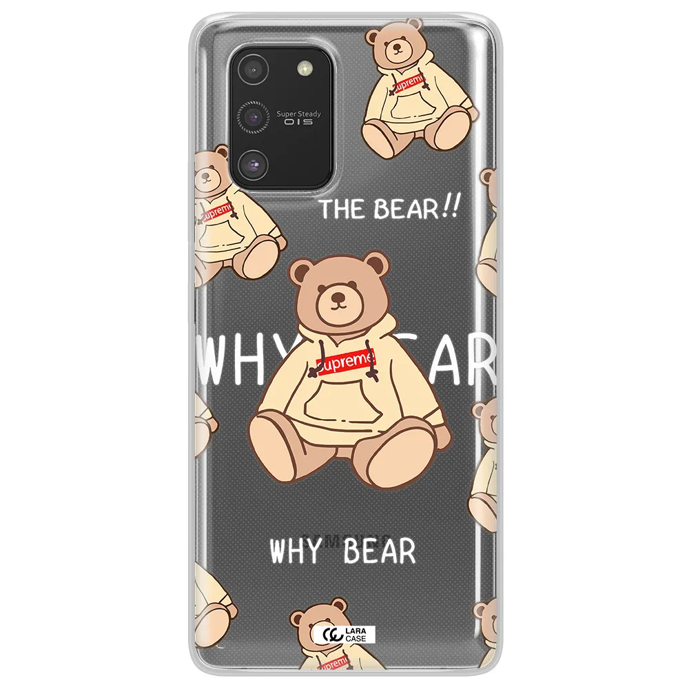 A Pattern Of A Teddy Bear Samsung S10 Lite Clear Tpu Case