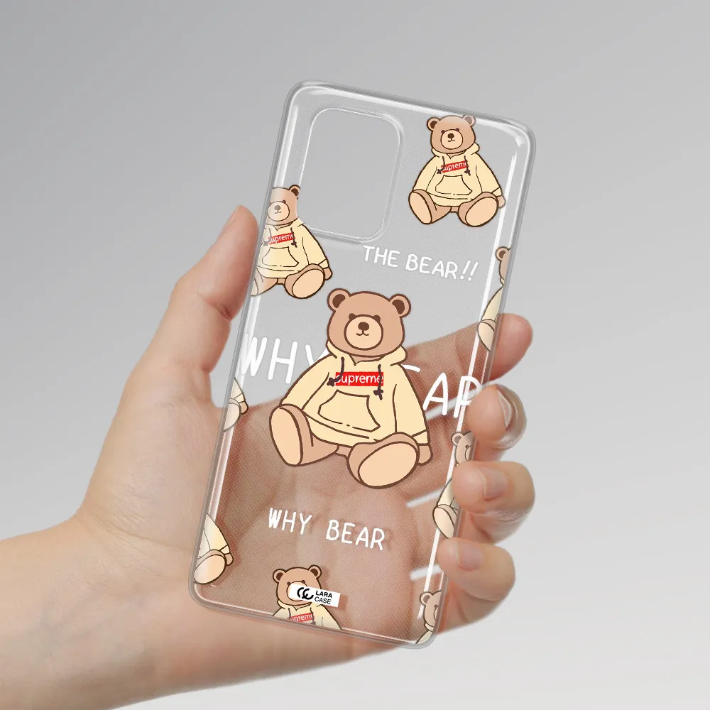 A Pattern Of A Teddy Bear Samsung S10 Lite Clear Tpu Case