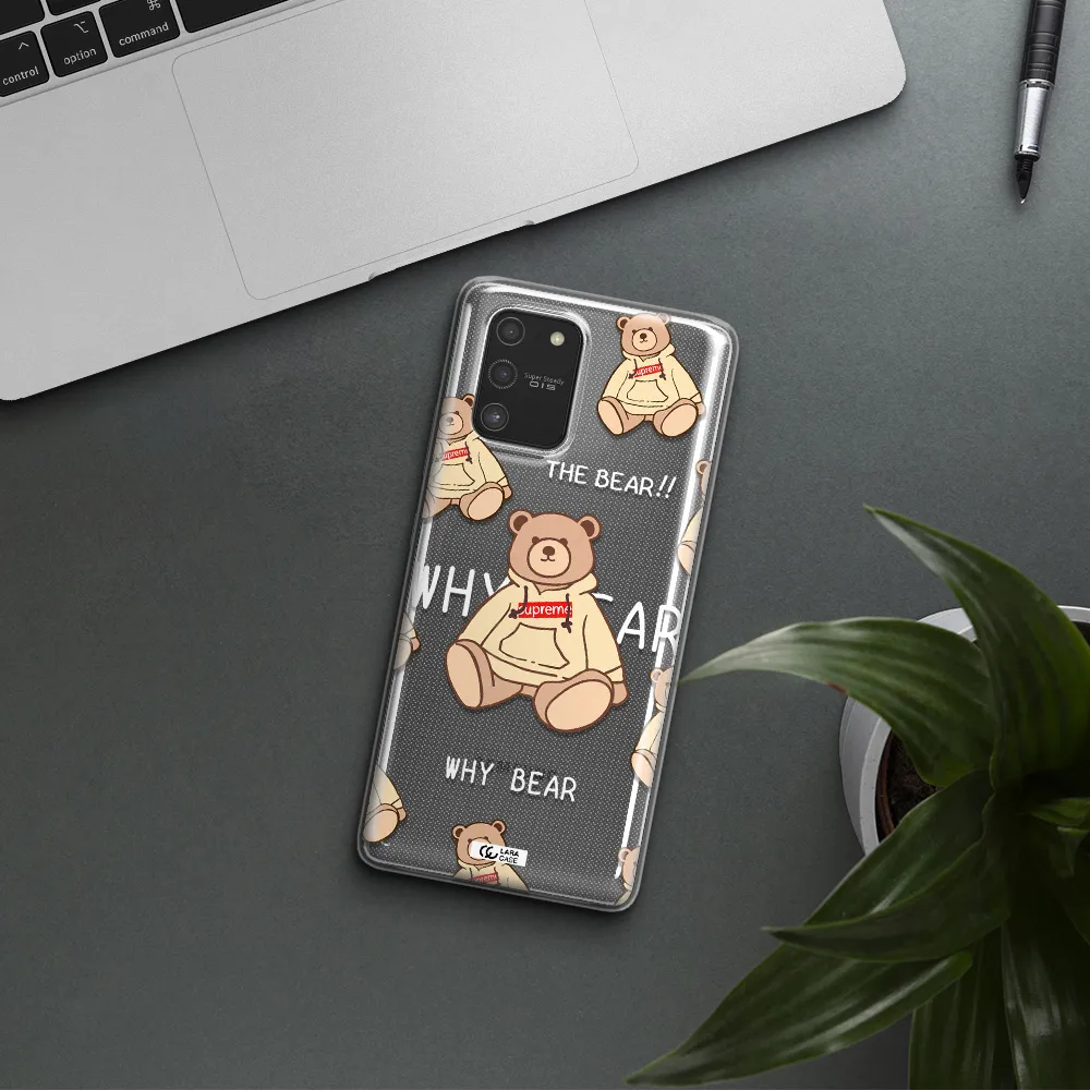 A Pattern Of A Teddy Bear Samsung S10 Lite Clear Tpu Case