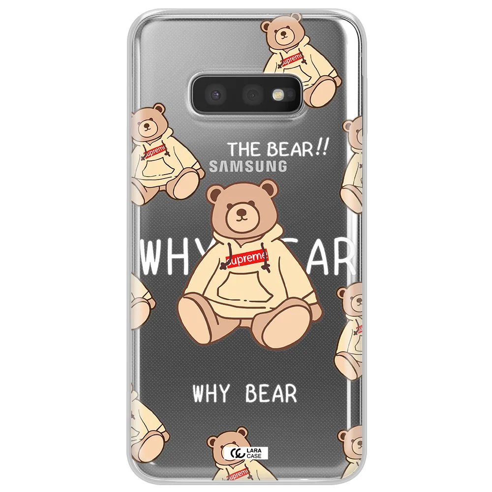 A Pattern Of A Teddy Bear Samsung S10E Clear Tpu Case
