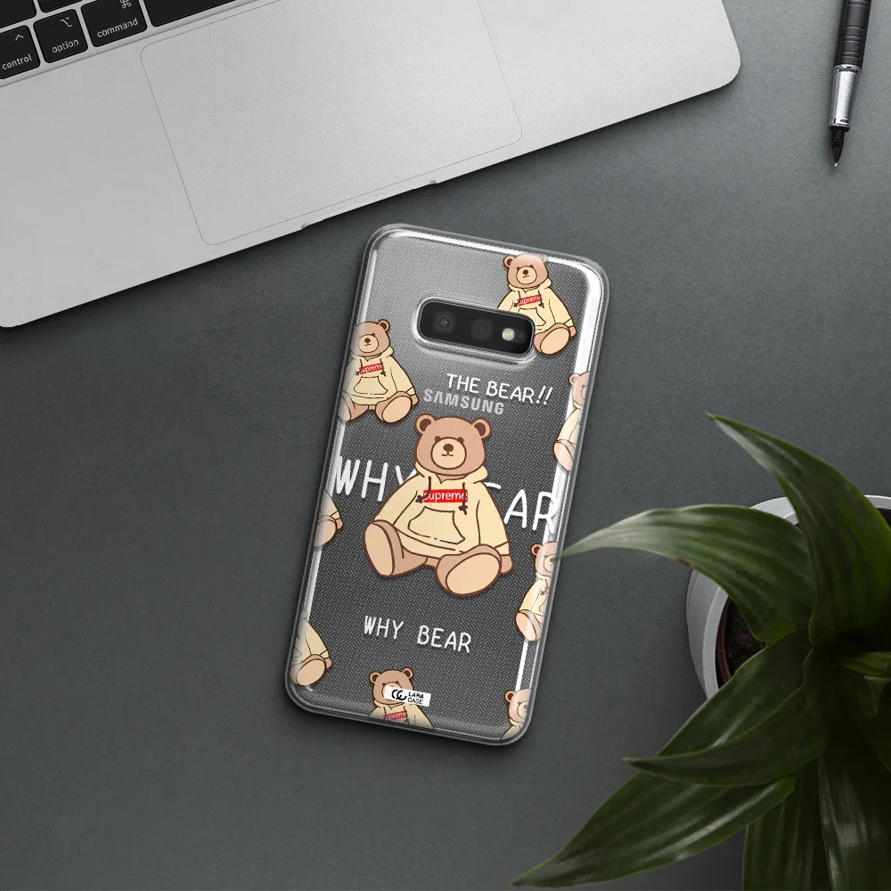 A Pattern Of A Teddy Bear Samsung S10E Clear Tpu Case