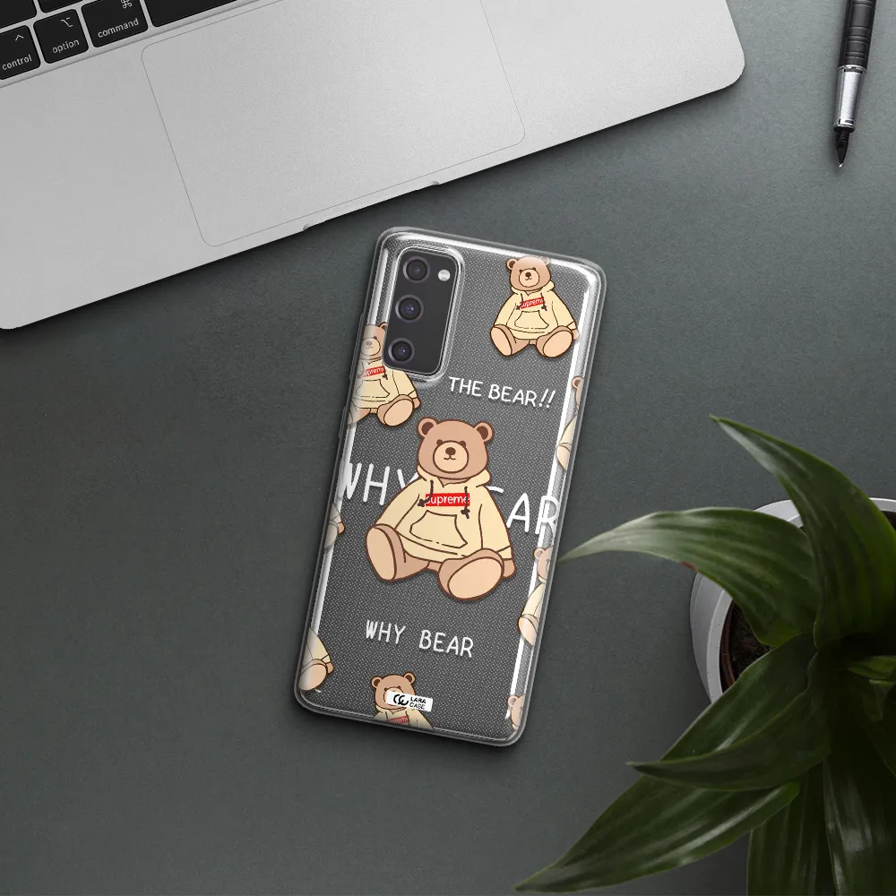 A Pattern Of A Teddy Bear Samsung S20 Fe Clear Tpu Case