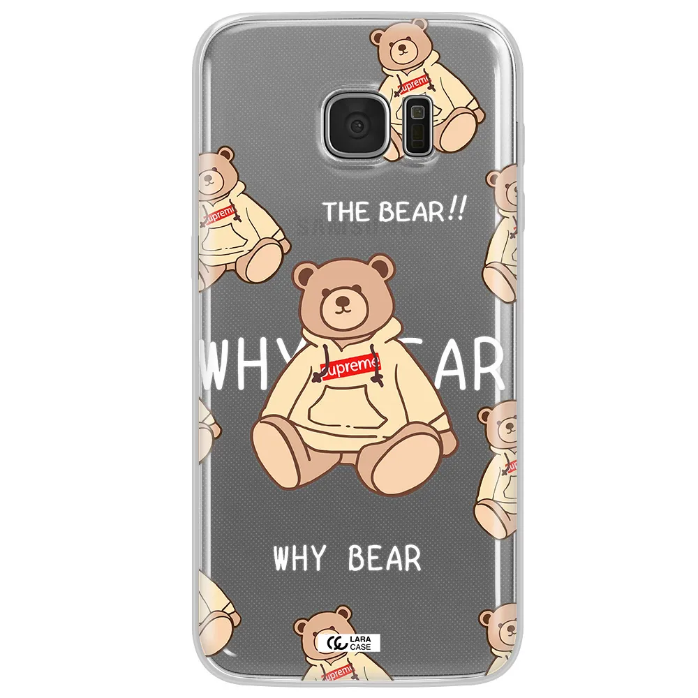 A Pattern Of A Teddy Bear Samsung S7 Edge Clear Tpu Case