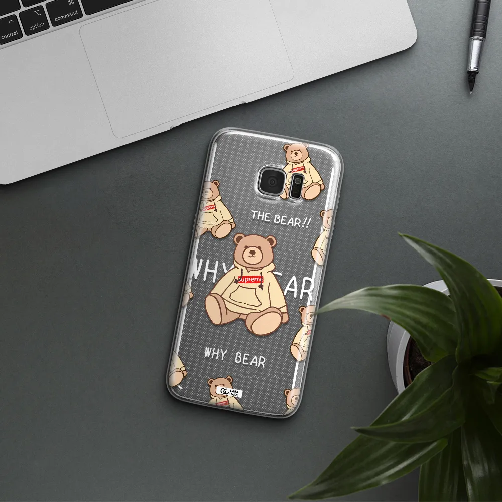 A Pattern Of A Teddy Bear Samsung S7 Edge Clear Tpu Case