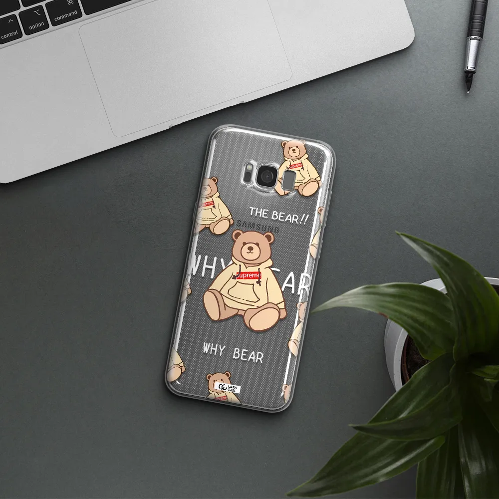 A Pattern Of A Teddy Bear Samsung S8 Plus Clear Tpu Case