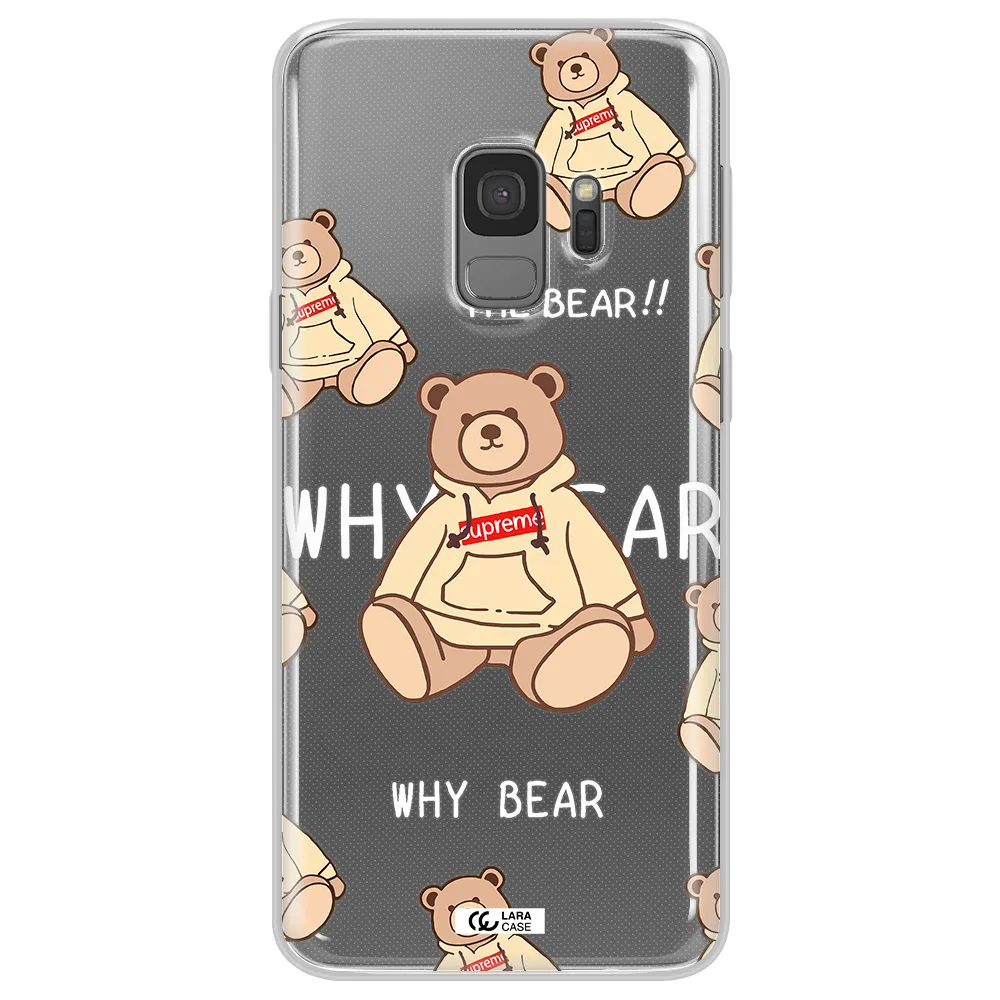 A Pattern Of A Teddy Bear Samsung S9 Clear Tpu Case