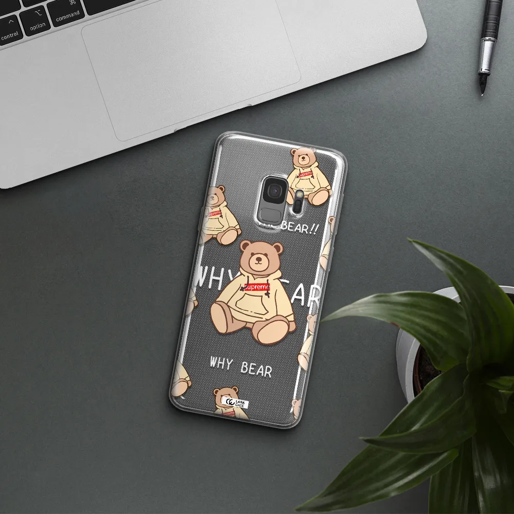 A Pattern Of A Teddy Bear Samsung S9 Clear Tpu Case