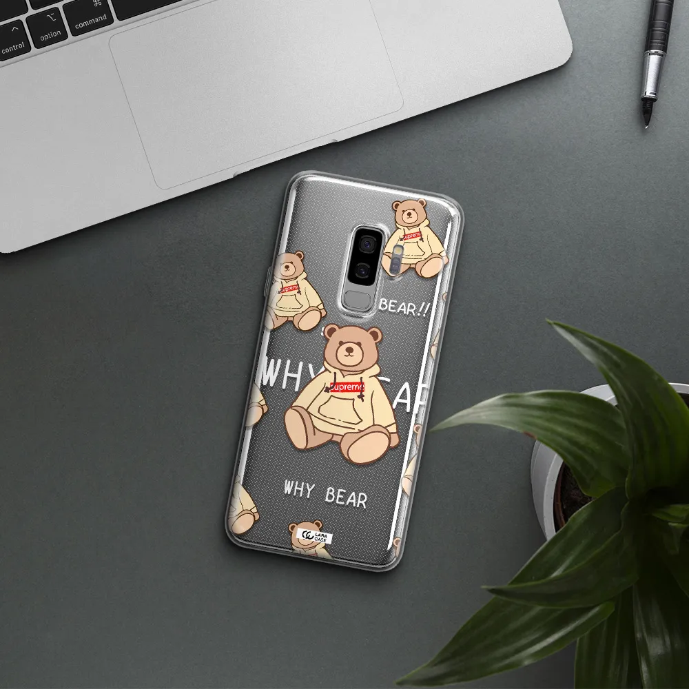 A Pattern Of A Teddy Bear Samsung S9 Plus Clear Tpu Case