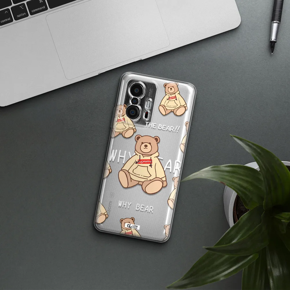 A Pattern Of A Teddy Bear Xiaomi 11T Clear Tpu Case