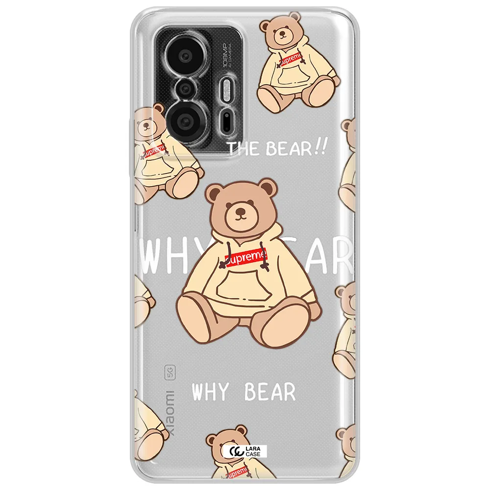 A Pattern Of A Teddy Bear Xiaomi 11T Pro Clear Tpu Case
