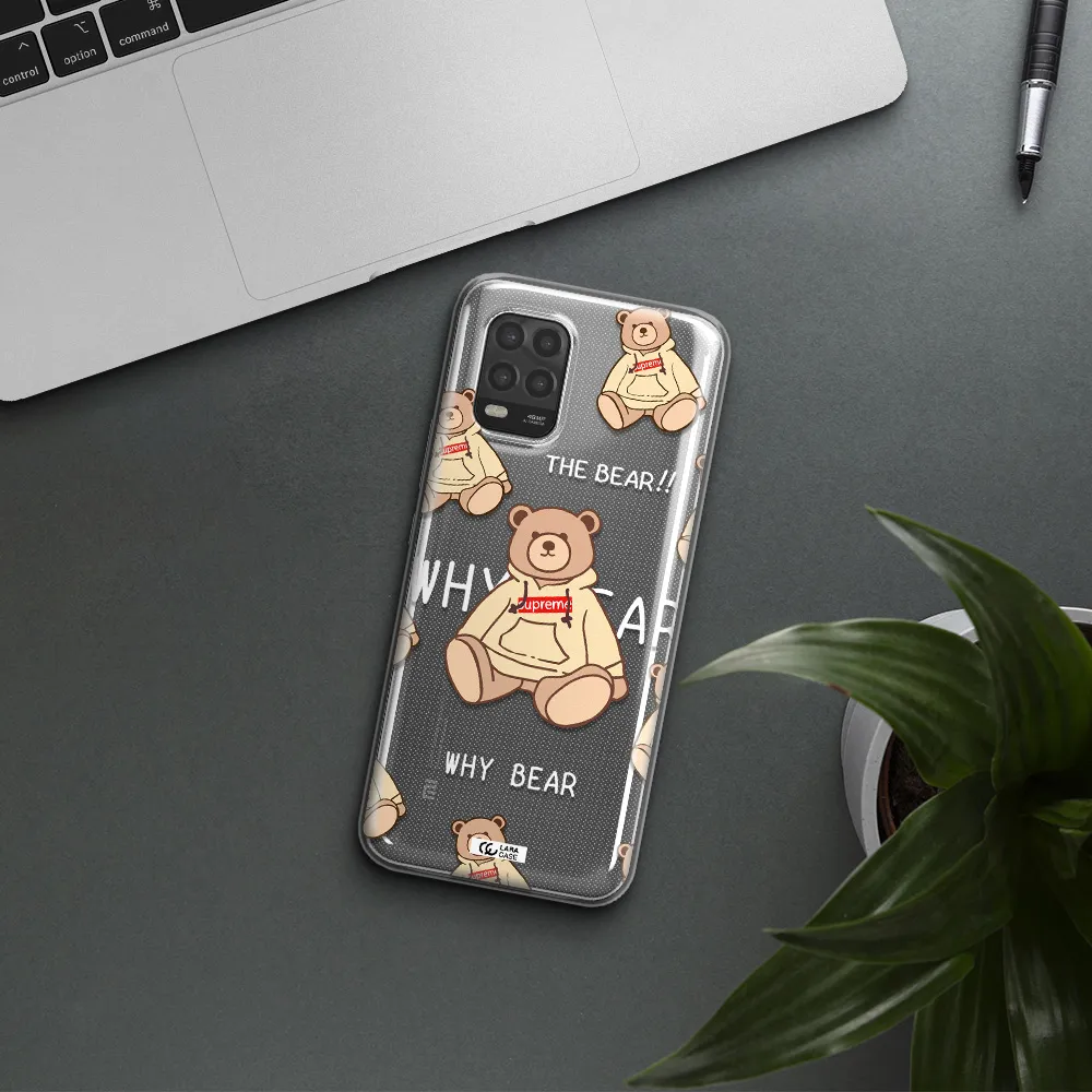 A Pattern Of A Teddy Bear Xiaomi Mi 10 Lite Clear Tpu Case