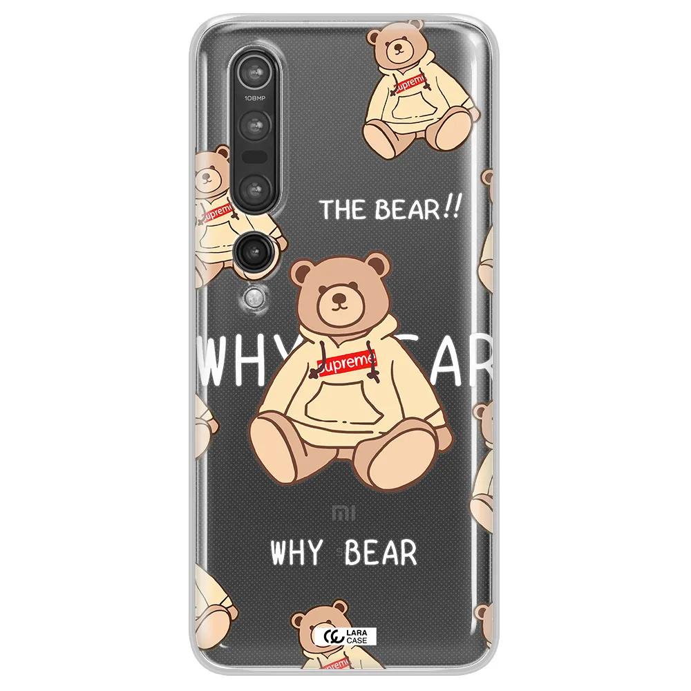 A Pattern Of A Teddy Bear Xiaomi Mi 10 Pro Clear Tpu Case