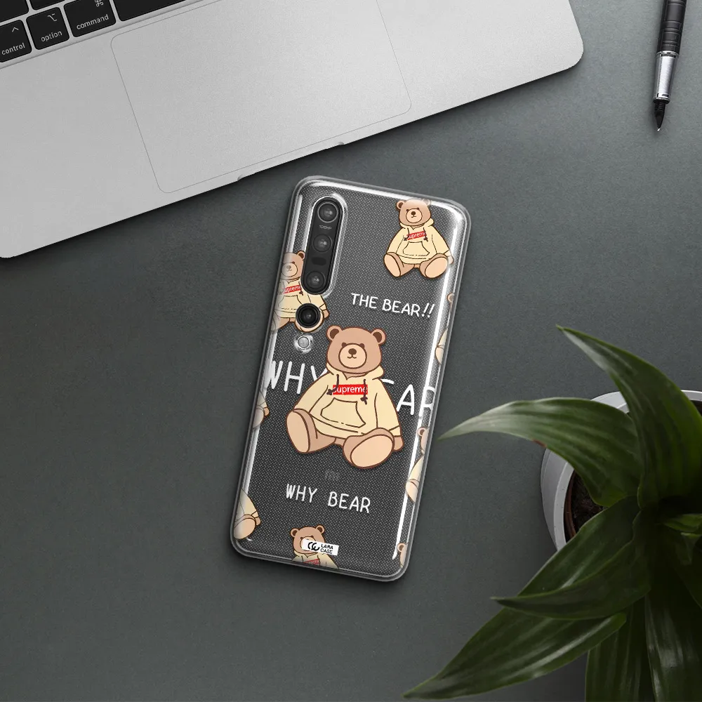 A Pattern Of A Teddy Bear Xiaomi Mi 10 Pro Clear Tpu Case
