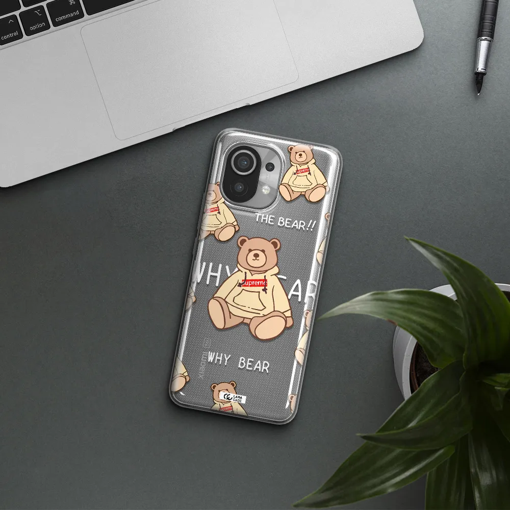 A Pattern Of A Teddy Bear Xiaomi Mi 11 Clear Tpu Case