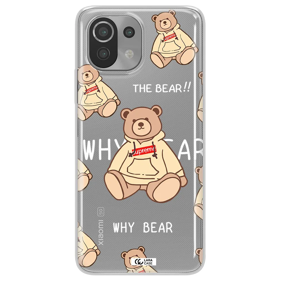 A Pattern Of A Teddy Bear Xiaomi Mi 11 Lite Clear Tpu Case