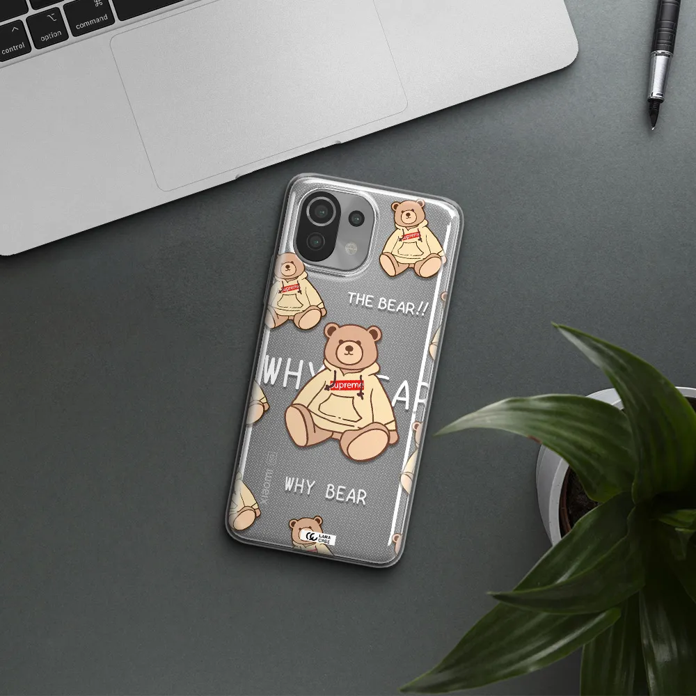 A Pattern Of A Teddy Bear Xiaomi Mi 11 Lite Clear Tpu Case