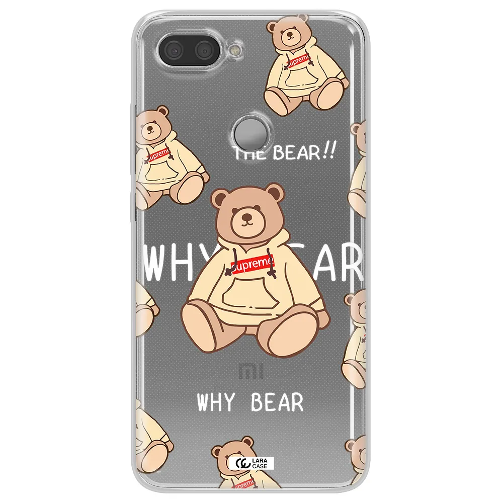 A Pattern Of A Teddy Bear Xiaomi Mi 8 Lite Clear Tpu Case