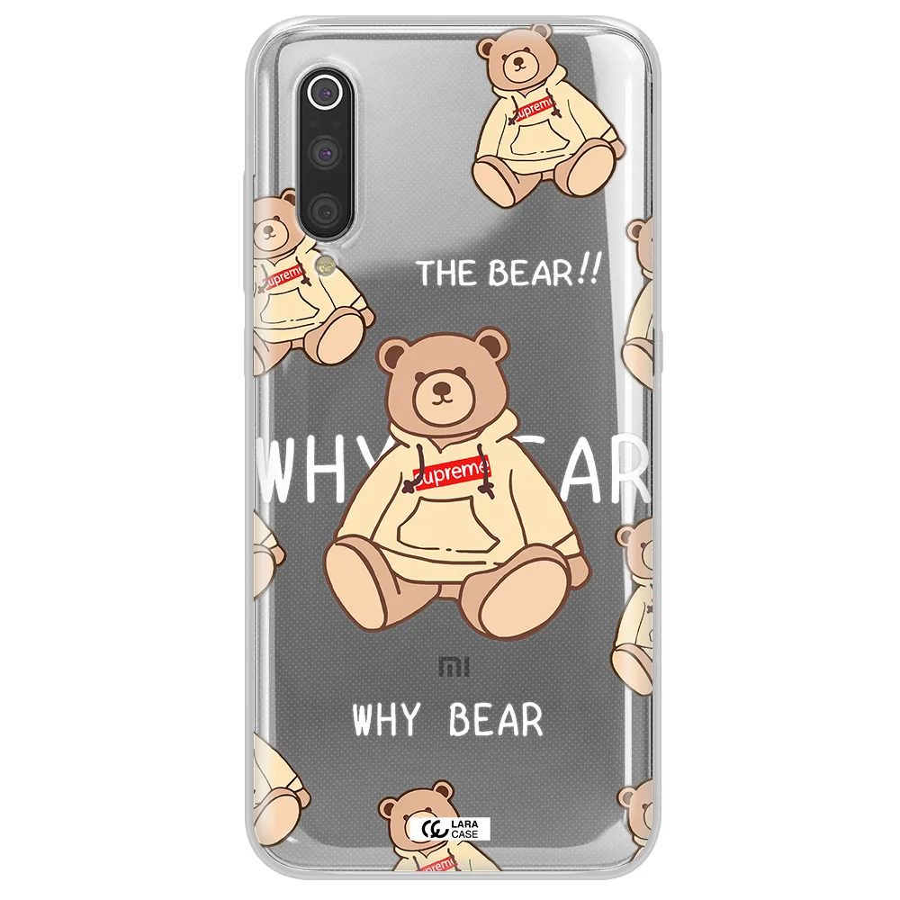 A Pattern Of A Teddy Bear Xiaomi Mi 9 Clear Tpu Case
