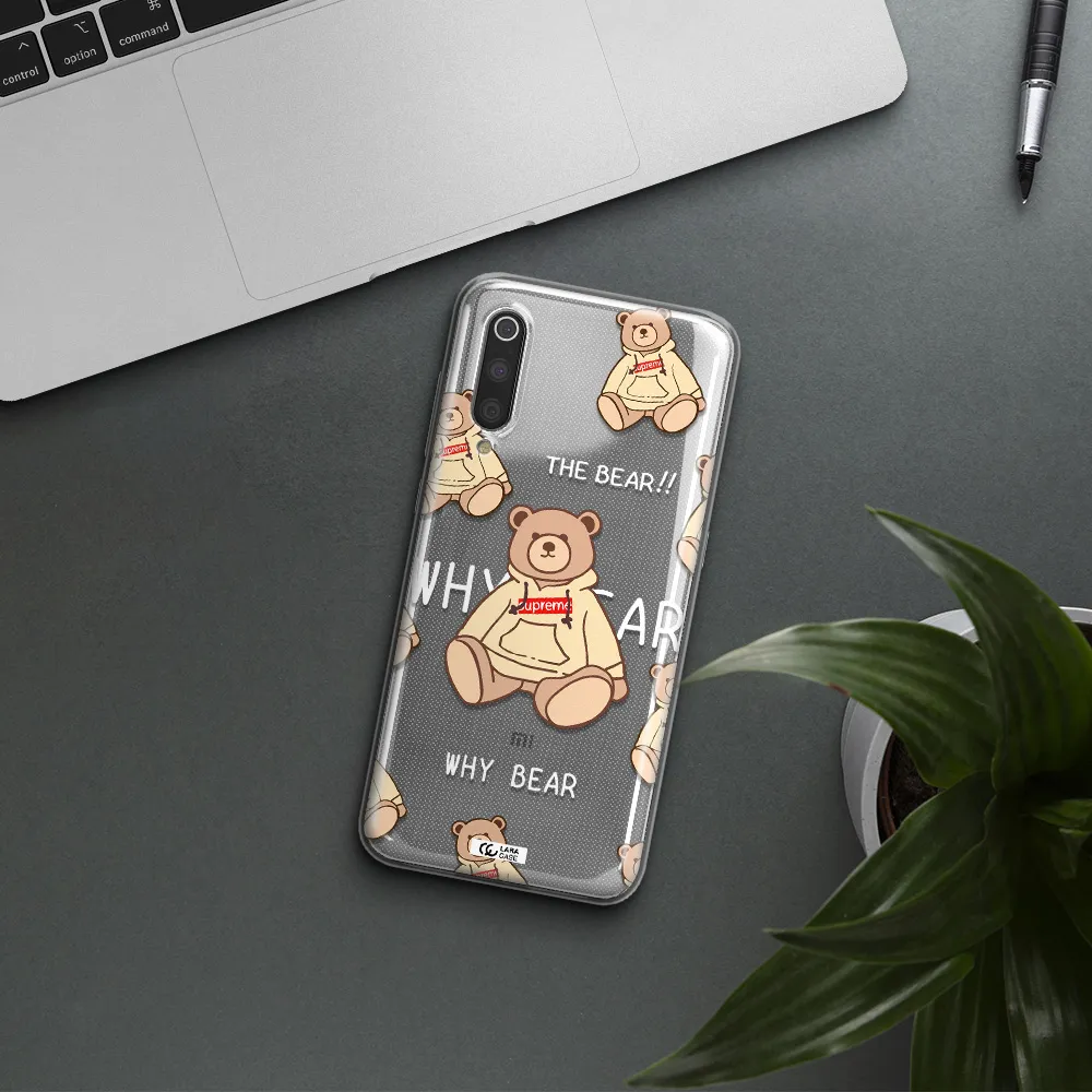 A Pattern Of A Teddy Bear Xiaomi Mi 9 Clear Tpu Case