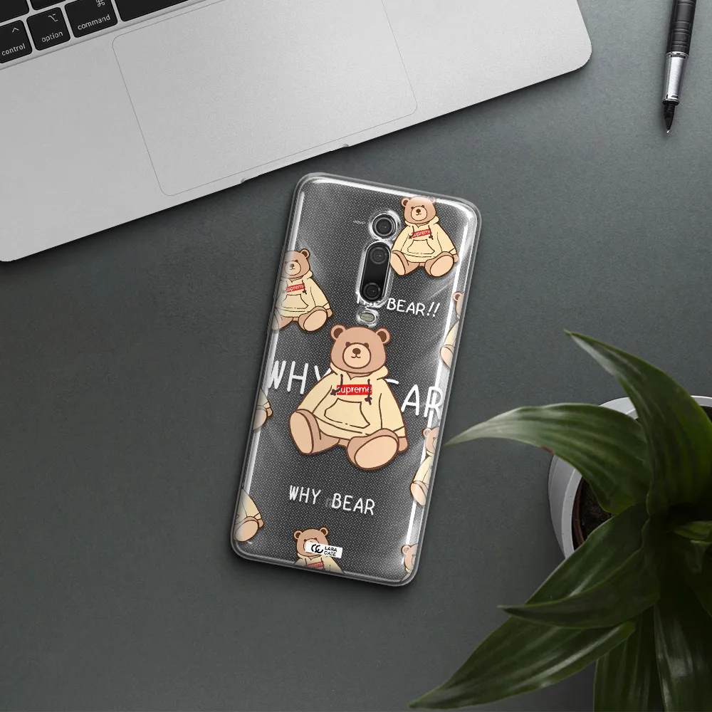 A Pattern Of A Teddy Bear Xiaomi Mi 9T Clear Tpu Case