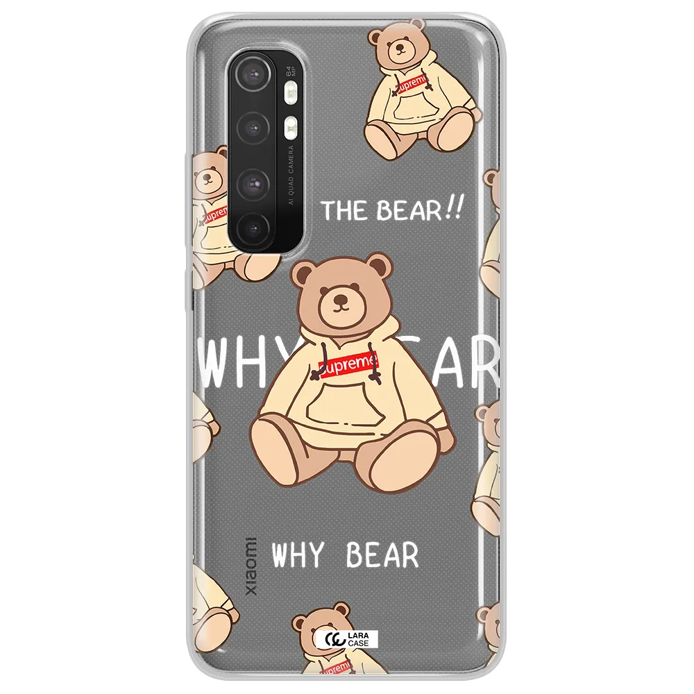 A Pattern Of A Teddy Bear Xiaomi Mi Note 10 Lite Clear Tpu Case