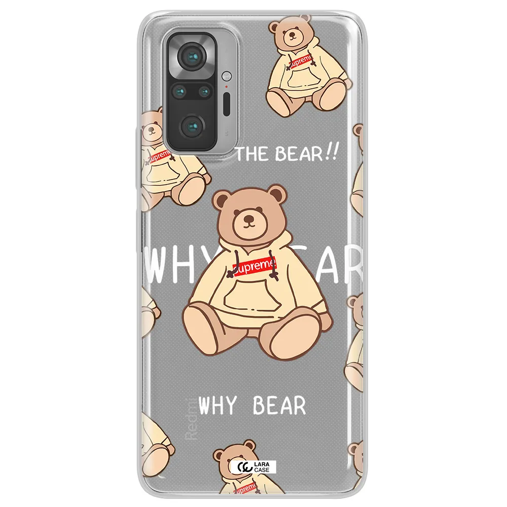 A Pattern Of A Teddy Bear Xiaomi Note 10 Pro Clear Tpu Case