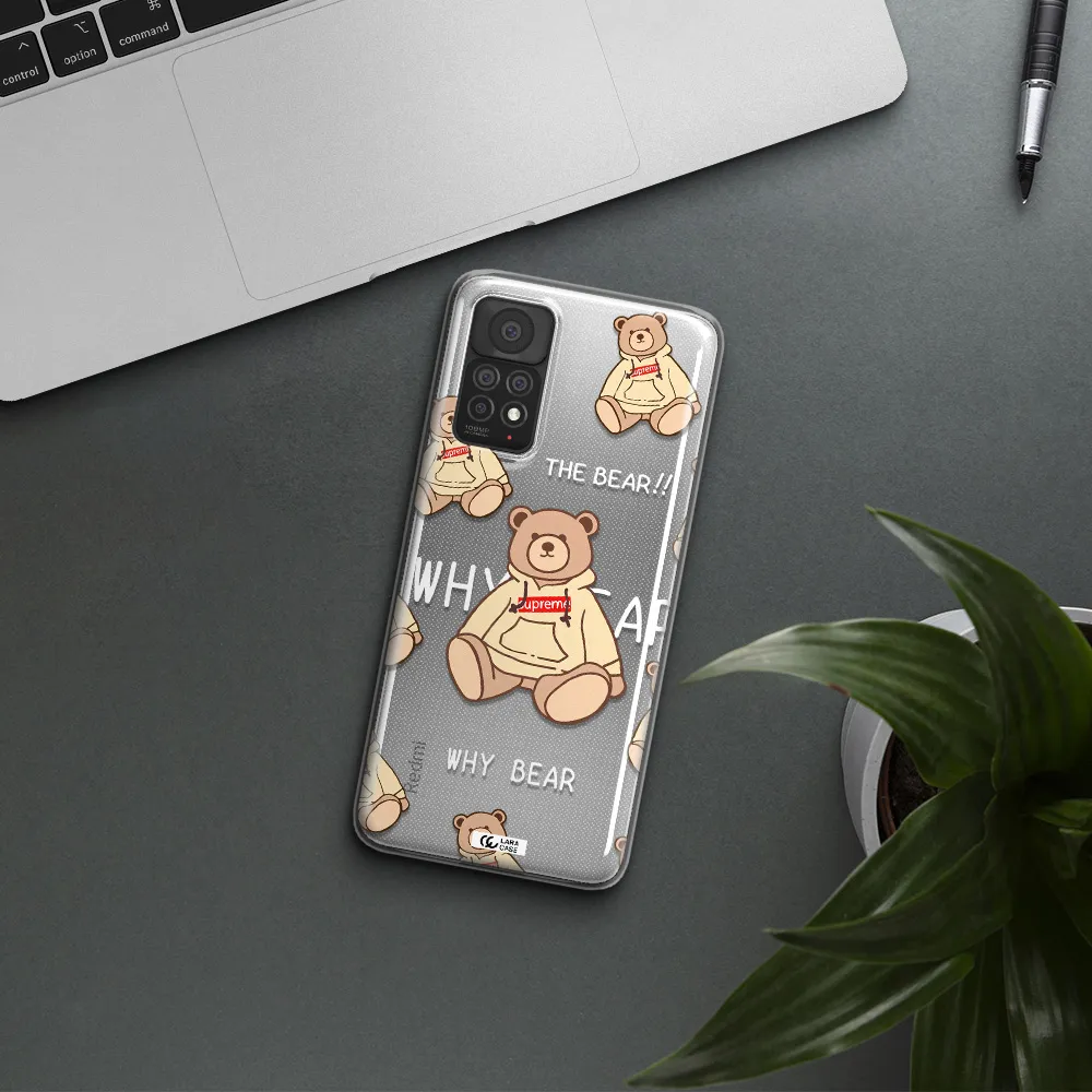 A Pattern Of A Teddy Bear Xiaomi Note 11 Pro Clear Tpu Case