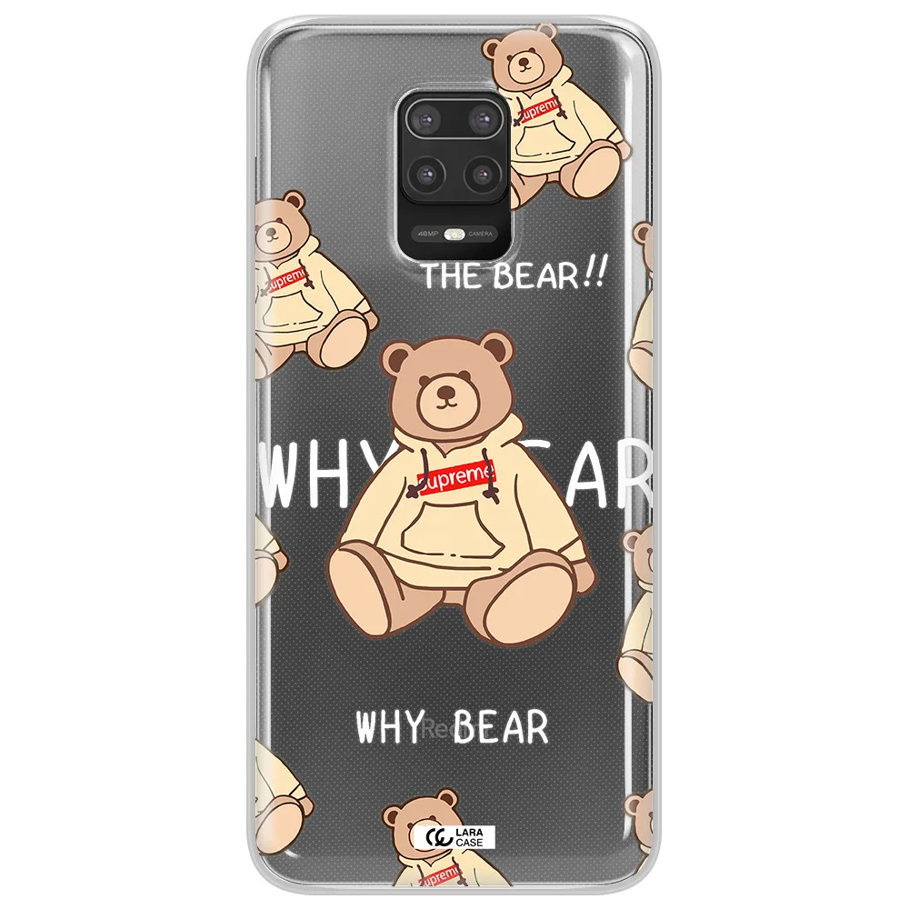 A Pattern Of A Teddy Bear Xiaomi Note 9S Clear Tpu Case